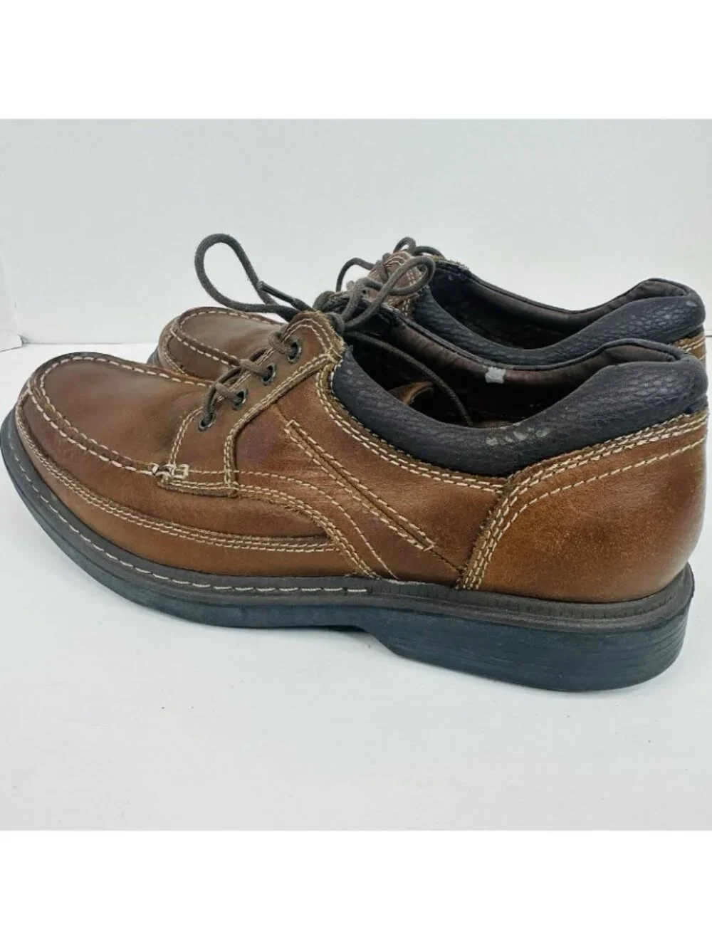 G H Bass Geoff Oxfords Men's 11.5 M Casual Shoes Brown Leather Moc Toe Lace Up